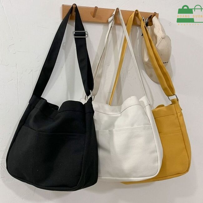 Túi vải canvas trơn đeo chéo