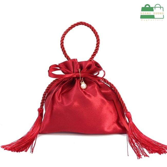 Túi vải đựng quà tết thiết kế dây rút xinh xắn