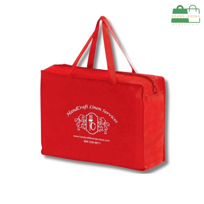 Túi vải không dệt có dây kéo kích cỡ lớn đựng chăn