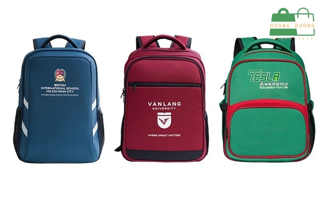 Balo học sinh in logo thương hiệu