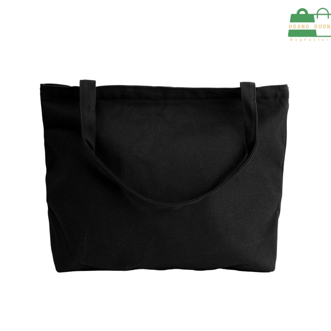 Túi canvas đen đáy rộng