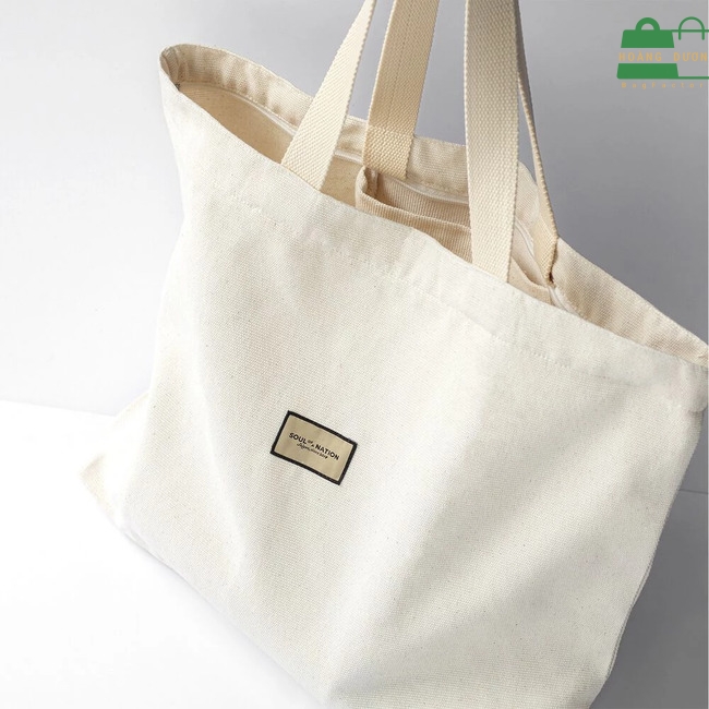 Túi canvas trơn có khóa kéo