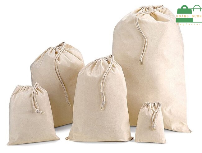 Túi canvas trơn dạng dây rút