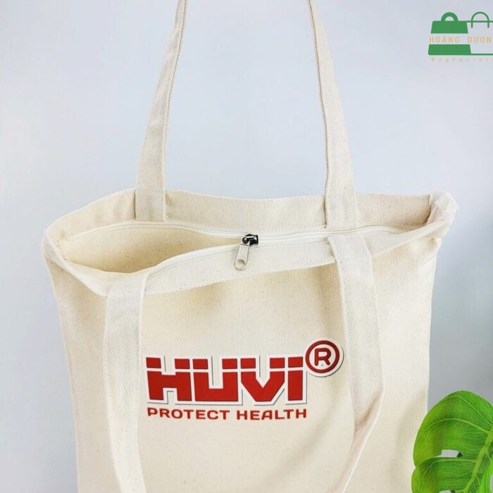 Túi tote vải bố khoá kéo tiện lợi