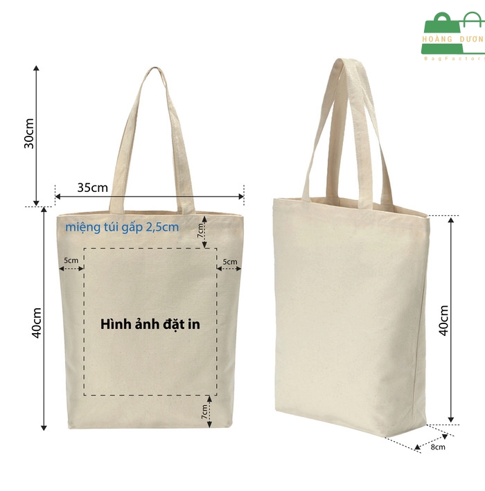 Túi canvas cỡ lớn dáng đứng cũng là một trong những dáng túi phổ biến