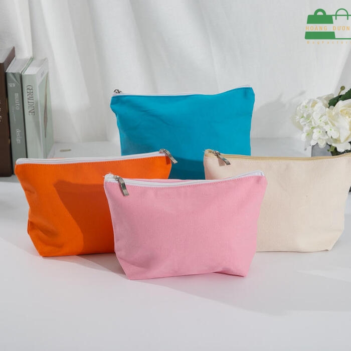 Mẫu túi vải đựng mỹ phẩm kiểu dáng basic