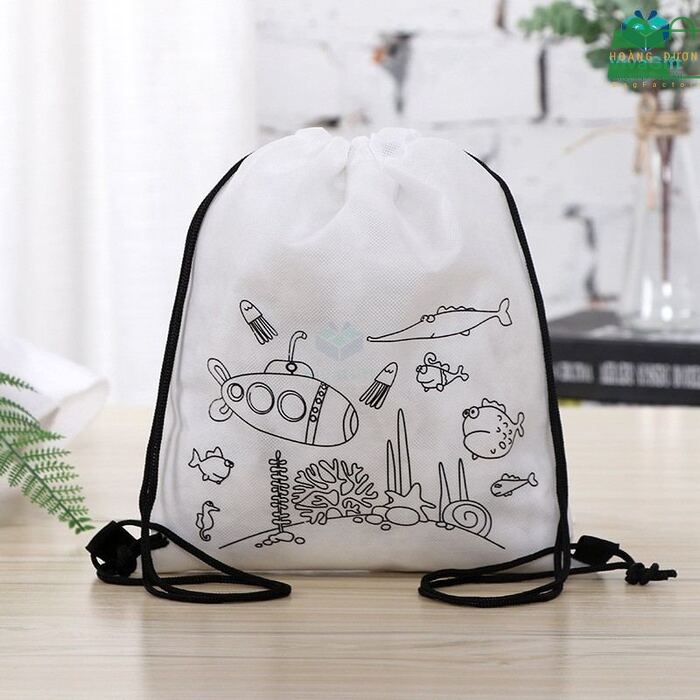Mẫu túi vải không dệt cỡ lớn thiết kế dây rút ấn tượng
