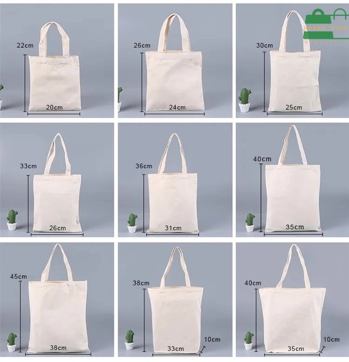 Kích thước túi vải canvas