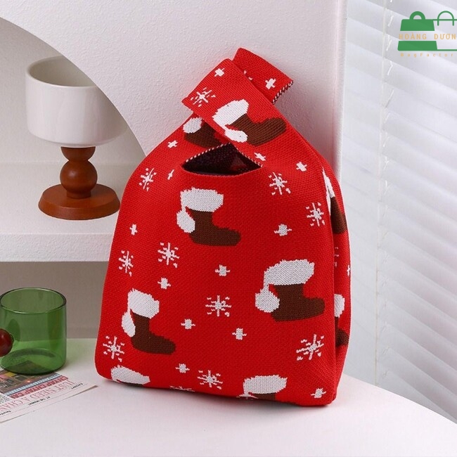 Túi Noel họa tiết bông tuyết