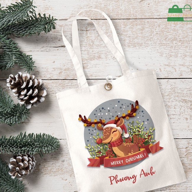 Túi Noel họa tiết tuần lộc
